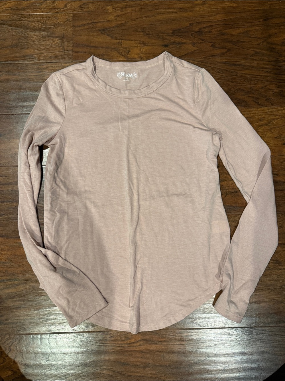 Mudd Long Sleeve Crewneck Top - Light Mauve